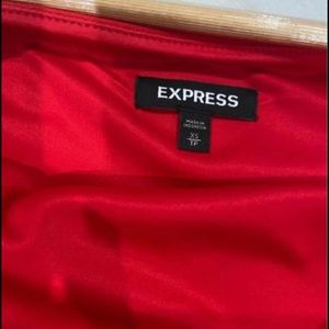 Red slip dress
